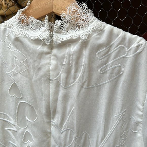 Sthela & Co White Embroidered Eyelet Lace Cut Out Short Sleeve Maxi Dress - Picture 11 of 14